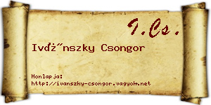 Ivánszky Csongor névjegykártya